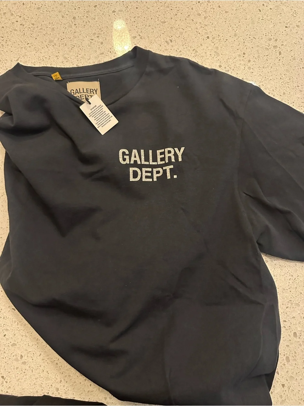 Gallery Dept Black Crewneck Sweatshirt with Brand Tag
